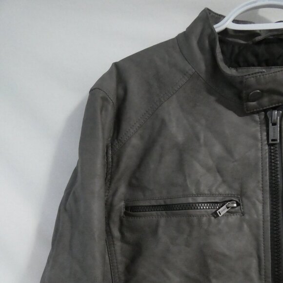 GUESS | large | Grey Faux Leather - Vegan Jacket - Picture 3 of 15